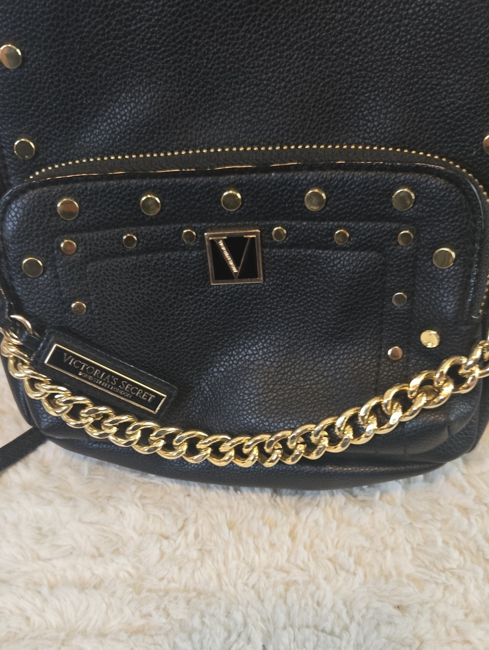 Victoria Secret Studded Black Mini Backpack - Picture 4 of 8